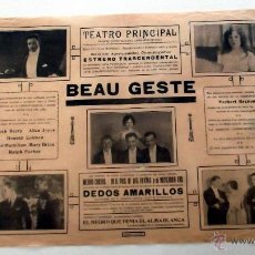 Cine: BEAU GESTE 1926 HERBERT BRENON RONALD COLMAN NEIL HAMILTON PROGRAMA CARTEL CINE MUDO ORIGINAL LOCAL. Lote 50469873