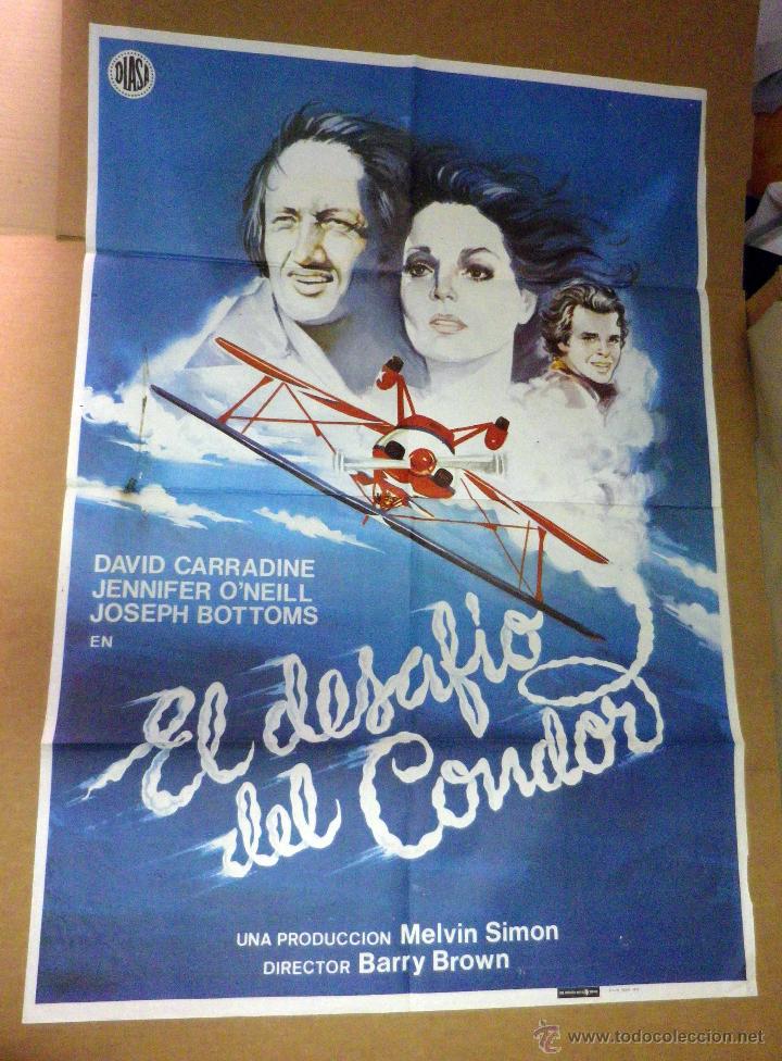 Kino: ANTIGUO CARTEL ORIGINAL, CINE, EL DESFIO DEL CONDOR, 100 x 70 cm
