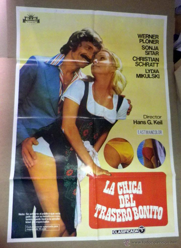 Cinema: ANTIGUO CARTEL ORIGINAL, CINE, LA CHICA DEL TRASERO BONITO, 100 x 70 cm