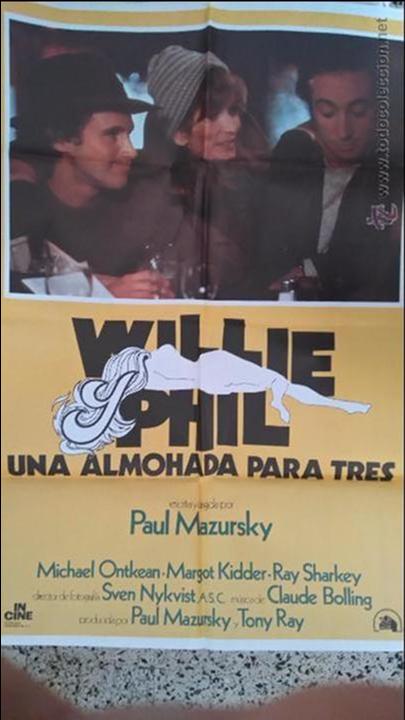 Cin&eacute;ma: WILLIE PHIL. UNA ALMOHADA PARA TRES. CARTEL ORIGINAL. MOVIE. 70X100. BUEN ESTADO