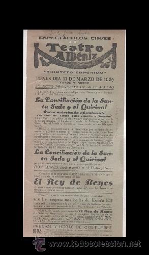 Cinema: 694 CINE - Espectaculos CINAES - Teatro ALBENIZ - Programa de la pelicula LA CONCILIACION DE LA SANT