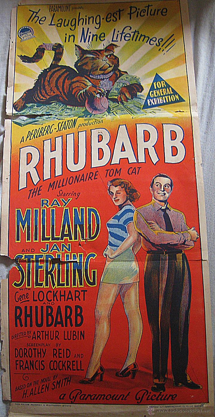 Cinema: Rhubarb the millionaire cat cartel Australia Ray Milland Jan Sterling 1951