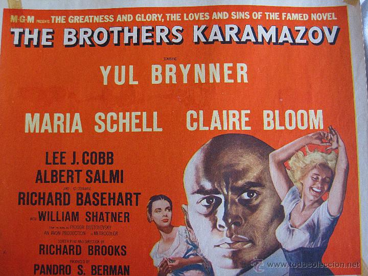 Cinema: Los hermanos Karamazov lobby card original Estados Unidos Yul Brynner Maria Schell