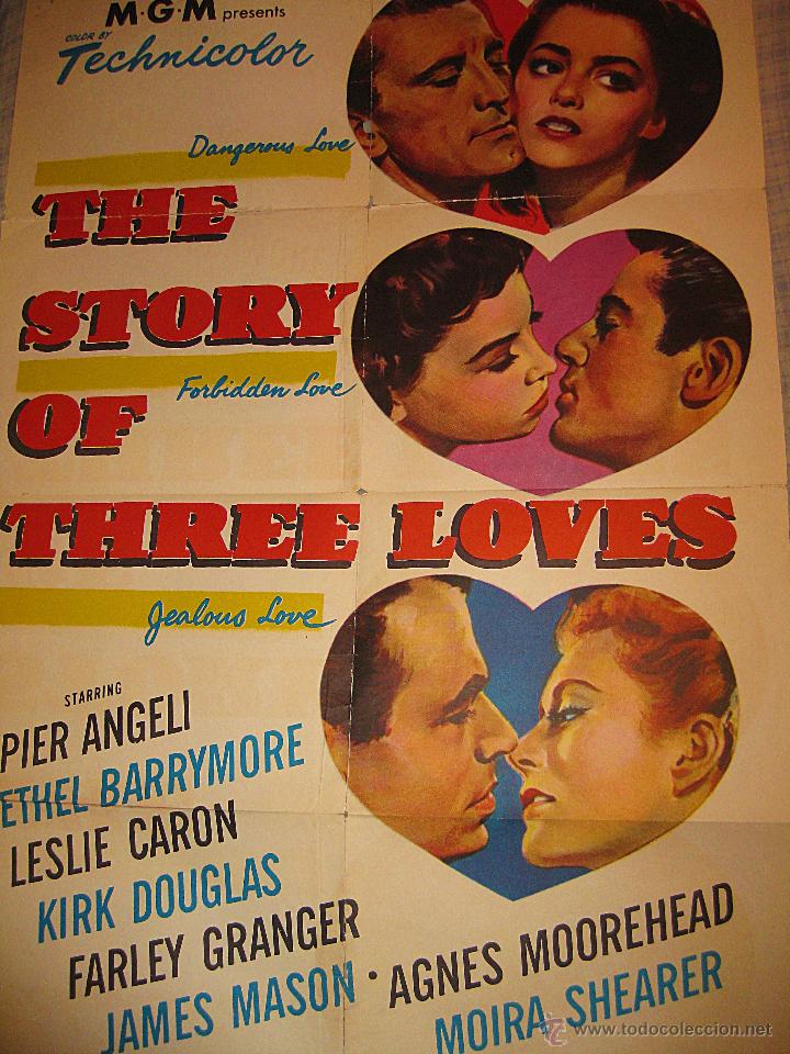 Cinema: Tres amores cartel EstadosUnidos The story of three loves Kirk Douglas Leslie Caron Vincente Minelli