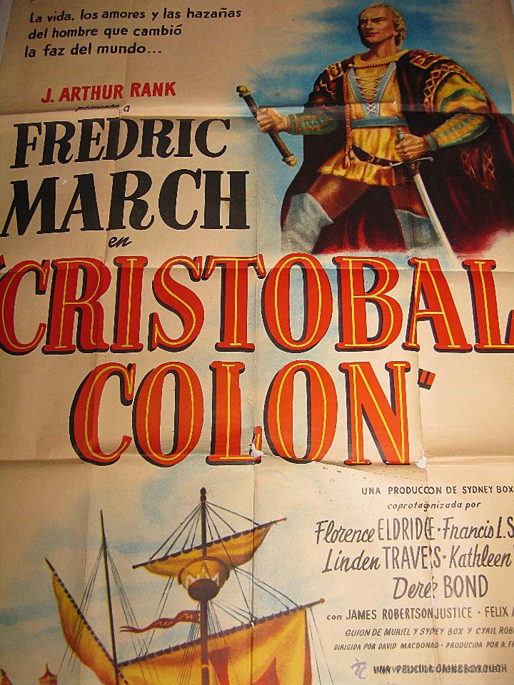 Cinema: La verdadera historia de Cristobal Col&oacute;n cartel Estados Unidos Christopher Columbus Fredic March
