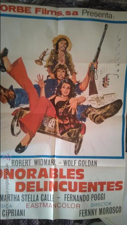 Kino: HONORABLES DELINCUENTES. CARTEL. POSTER. BUEN ESTADO. 70X100. MOVIE. ORIGINAL