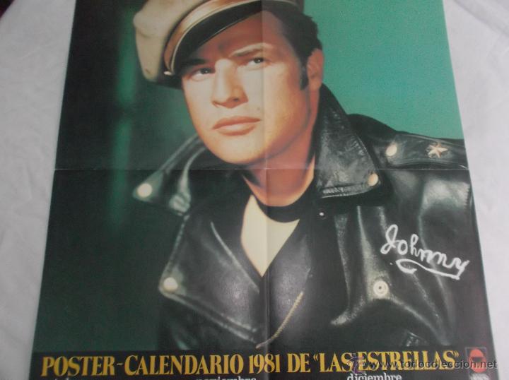 Cinema: POSTER -CALENDARIO 1981 DE LAS ESTRELLAS, EDICIONES URBION,MALON BRANDO