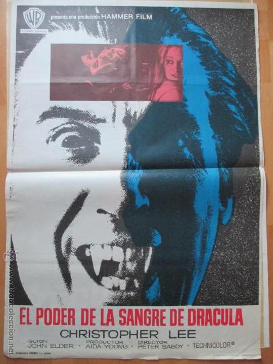 Cine: CARTEL CINE, EL PODER DE LA SANGRE DE DRACULA, CHRISTOPHER LEE, 1972, C804 - Foto 1