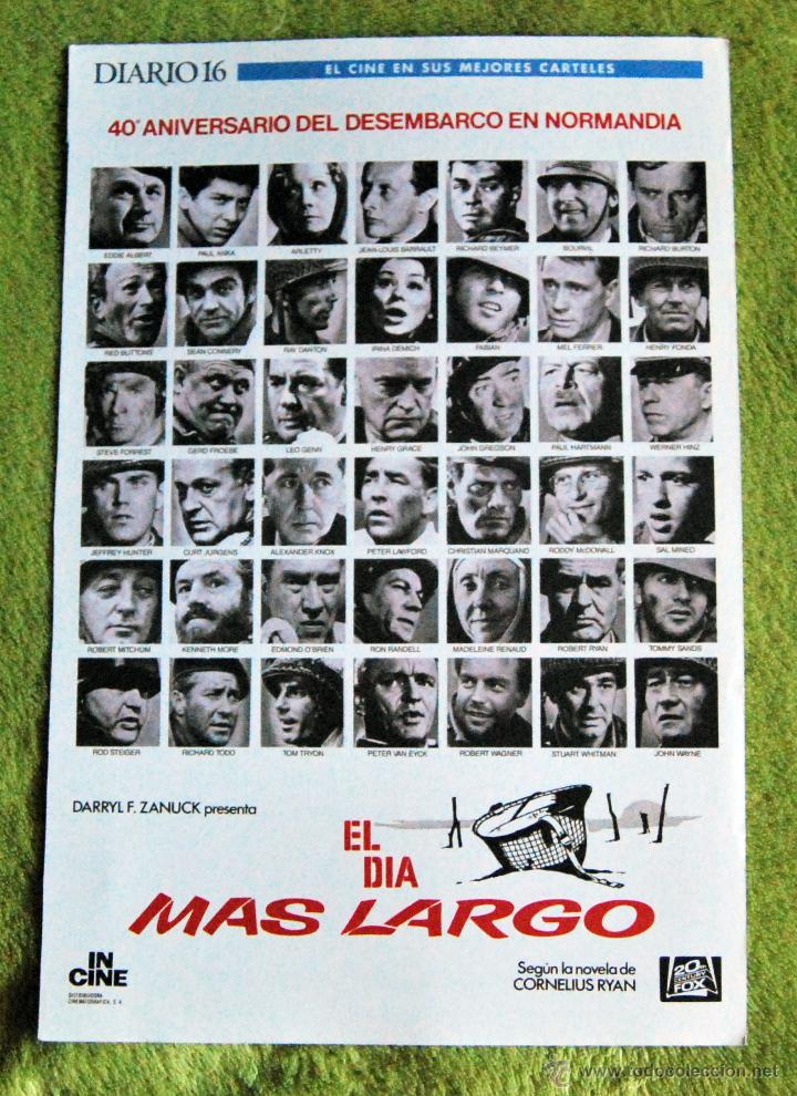 Cin&eacute;ma: CINE - EL DIA MAS LARGO - POSTER DE 21 &times; 29 Cm.