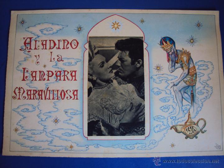 Cinema: (PA-1206)CARTEL ORIGINAL DE LA PELICULA ALADINO Y LA LAMPARA MARAVILLOSA A&Ntilde;OS 50
