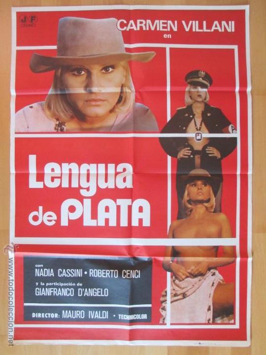 Kino: CARTEL CINE, LENGUA DE PLATA. CARMEN VILLANI, NADIA CASSINI, 1978, C829
