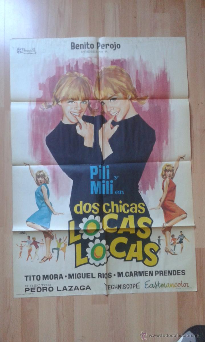 Cinema: poster de la pelicula-- DOS CHICAS LOCAS LOCAS