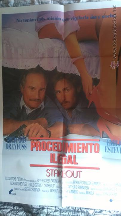 Cinema: PROCEDIMIENTO ILEGAL. CARTEL. POSTER. 70 X 100. MOVIE. ORIGINAL. ROTURAS EN UN DOBLEZ.