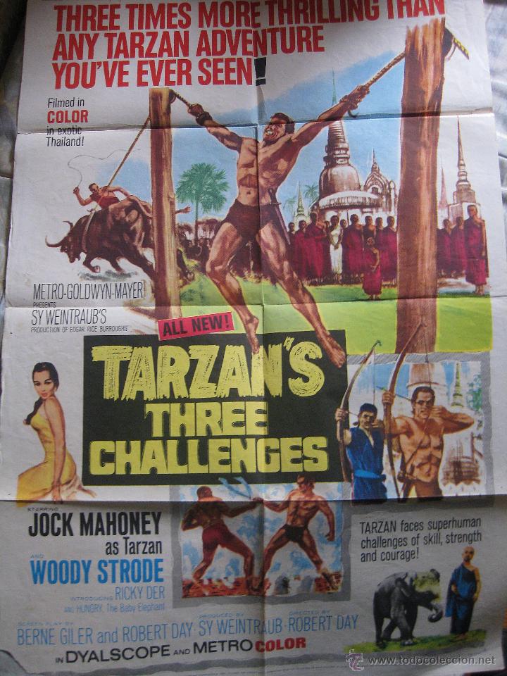 Cinema: Tarz&aacute;n en peligro cartel original Estados Unidos Tarzan's Three Challenges 1963 Jock Mahoney