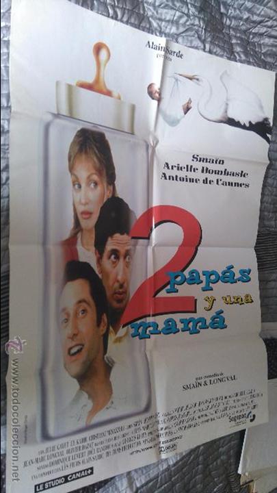 Kino: 2 PAPAS Y UNA MAMA. POSTER. CARTEL. 70 X 100. ORIGINAL. BUEN ESTADO