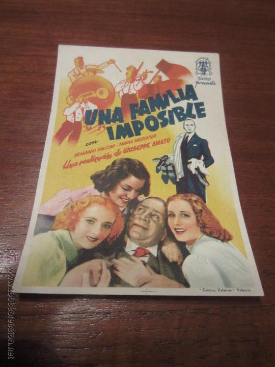 Cine: UNA FAMILIA IMPOSIBLE PROGRAMA SENCILLO PROCINES MARIA MERCADER ARMANDO FALCONI