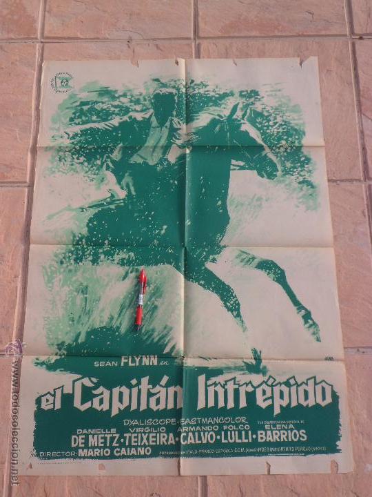 Cine: EL CAPITAN INTREPIDO - EL SIGNO DEL ZORRO - POSTER ORIGINAL ESTRENO EN ESPA&Ntilde;A 1963 --- 70X100