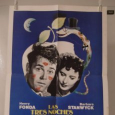 Cinéma: CARTEL CINE ORIG LAS TRES NOCHES DE EVA (1941) / 50X70 / HENRY FONDA / BARBARA STANWYCK. Lote 54261442