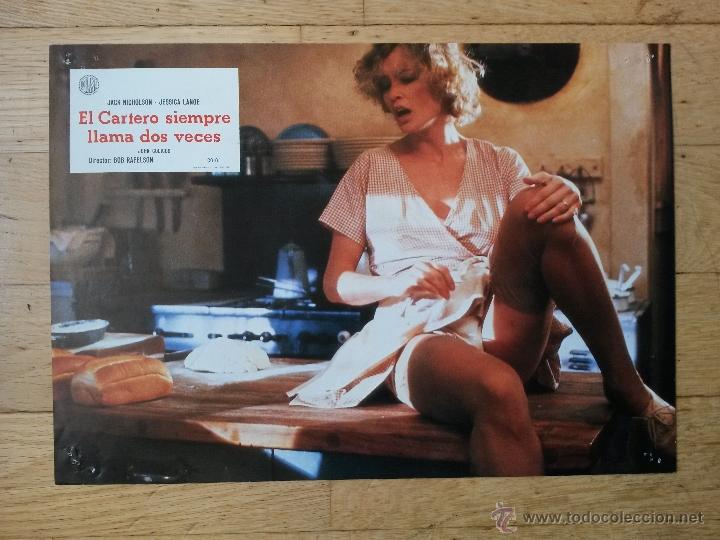 Cine: cartelera de cine, el cartero llama siempre dos veces, jack nicholson , jessica lange de 34 x 24 cms