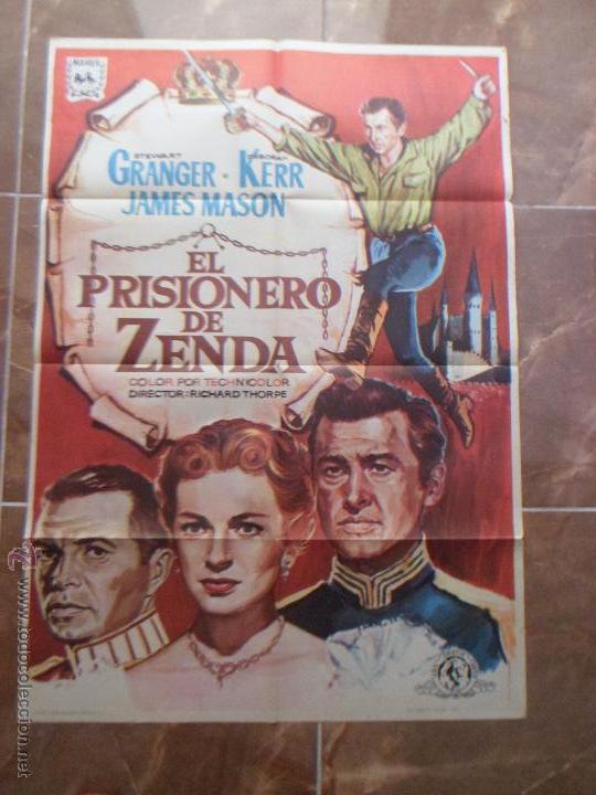 Cine: EL PRISIONERO DE ZENDA - STEWART GRANGER - DEBORAH KERR poster original 70X100 de 1967