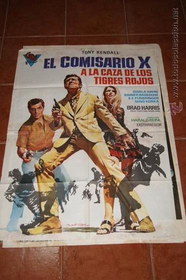 Cine: CARTEL CINE EL COMISARIO X A LA CAZA DE LOS TIGRES ROJOS