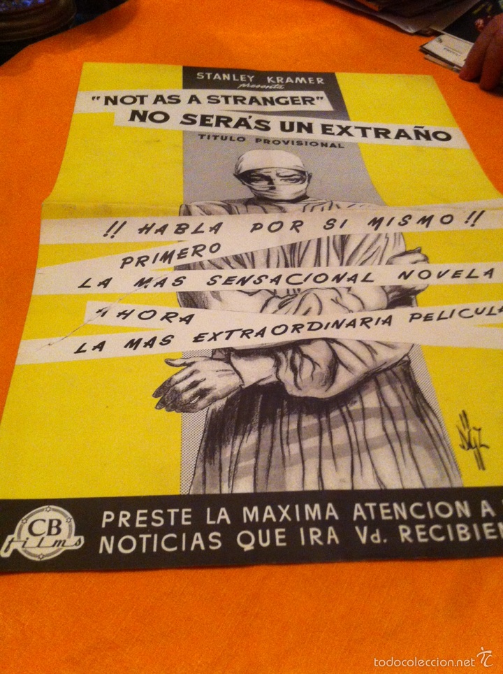Cine: No ser&aacute;s un extra&ntilde;o. Cartel publicitario.
