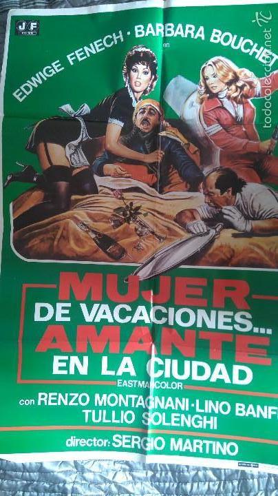 Cine: MUJER DE VACACIONES... AMANTE EN LA CIUDAD. CARTEL ORIGINAL. 70 X 100. BUEN ESTADO. DOBLADO