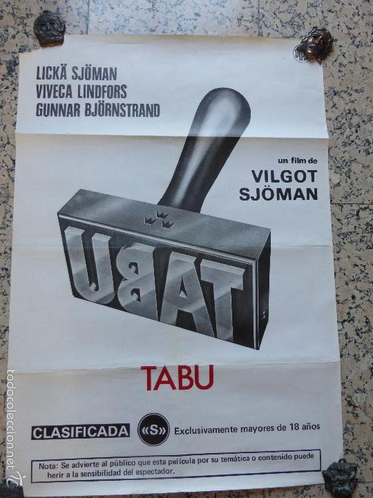 Cinema: TABU ,VILGOT SJ&Ouml;MAN , CARTEL POSTER ORIGINAL DE LA PEL&Iacute;CULA , 70 X 100 CM