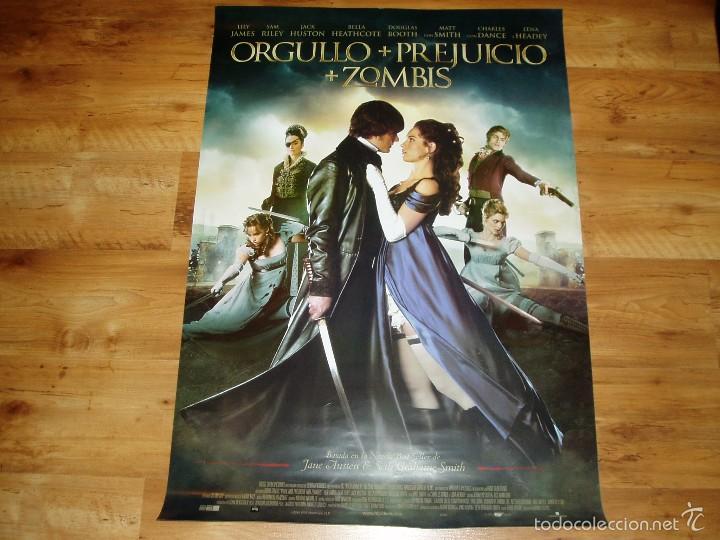Cin&eacute;ma: ORGULLO+PREJUICIO+ZOMBIS. POSTER O CARTEL ORIGINAL PELICULA. BUEN ESTADO.