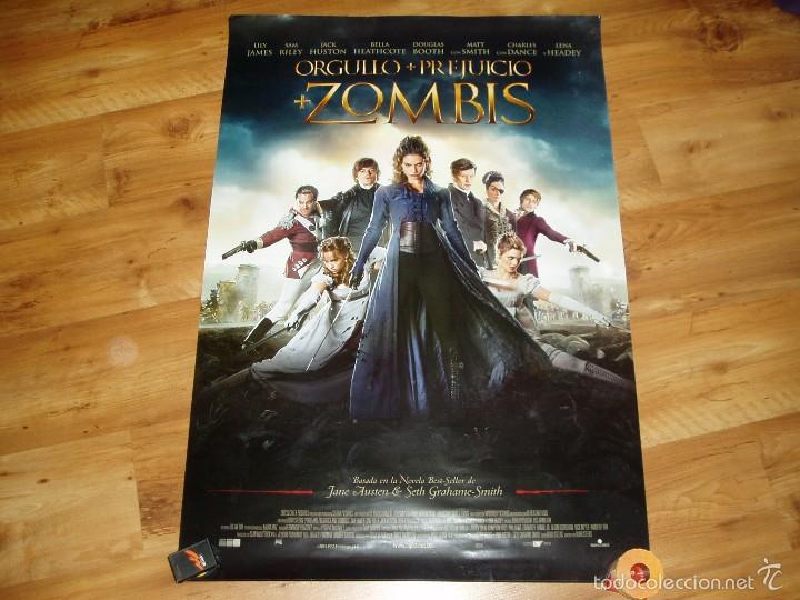 Cine: ORGULLO+PREJUICIO+ZOMBIS. POSTER O CARTEL ORIGINAL PELICULA. BUEN ESTADO.