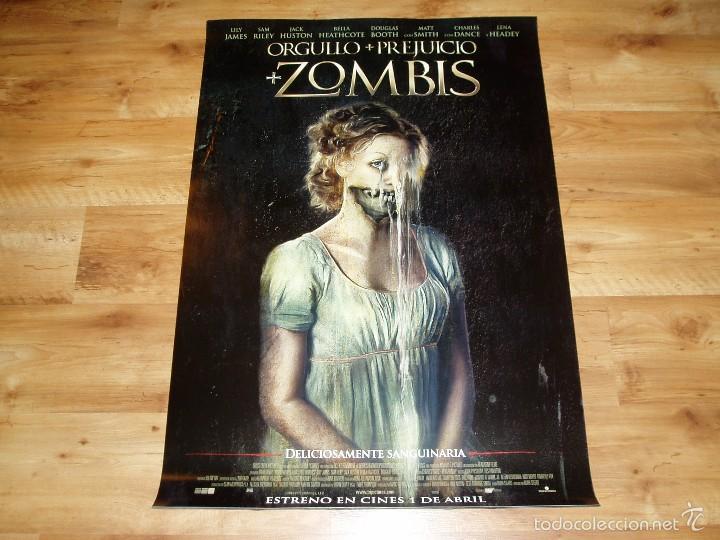 Cine: ORGULLO+PREJUICIO+ZOMBIS. POSTER O CARTEL ORIGINAL PELICULA. BUEN ESTADO.