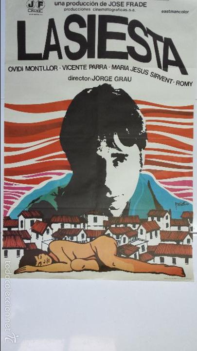 Cinema: ANTIGUO CARTEL DE CINE 70 X 100 CM. LA SIESTA - 1976