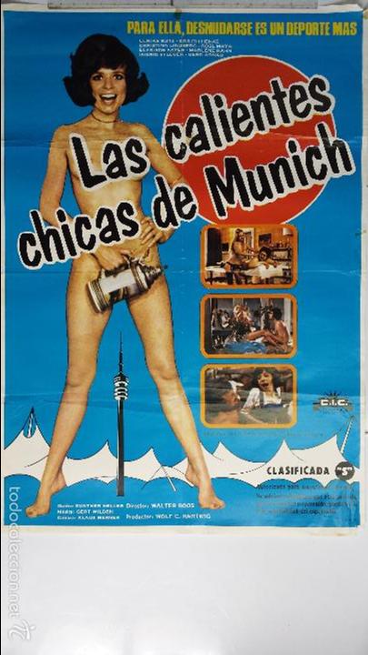 Cinema: ANTIGUO CARTEL DE CINE 70 X 100 CM. LAS CALIENTES CHICAS DE MUNICH - 1972