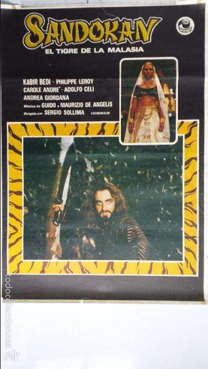 Cine: ANTIGUO CARTEL DE CINE 70 X 100 CM. SANDOKAN - 1976