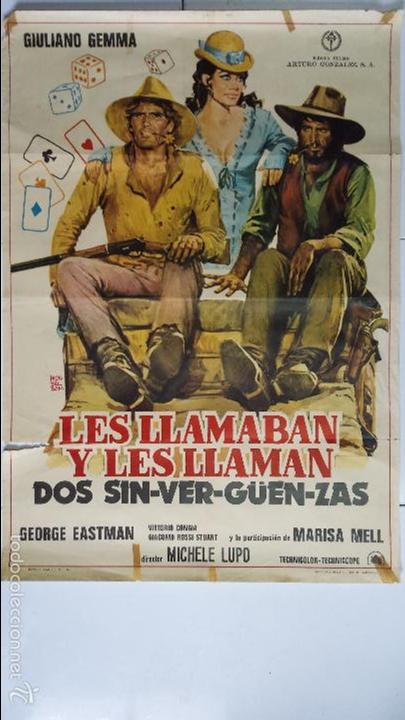Cinema: ANTIGUO Y ORIGINAL CARTEL DE CINE 70 X 100 CM. LES LLAMABAN Y LES LLAMAN DOS SINVERGUENZAS - 1972