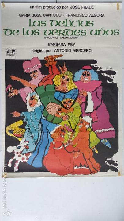 Cinema: ANTIGUO Y ORIGINAL CARTEL DE CINE 70 X 100 CM. LAS DELICIAS DE LOS VERDES A&Ntilde;OS - 1976