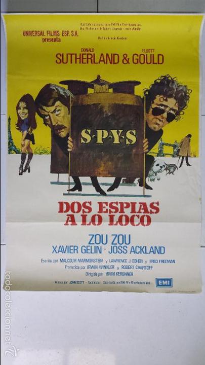 Cinema: ANTIGUO Y ORIGINAL CARTEL DE CINE 70 X 100 CM. DOS ESPIAS A LO LOCO - 1975