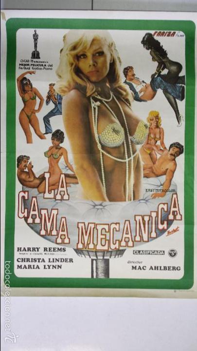 Cinema: ANTIGUO Y ORIGINAL CARTEL DE CINE 70 X 100 CM. LA CAMA MECANICA - 1975