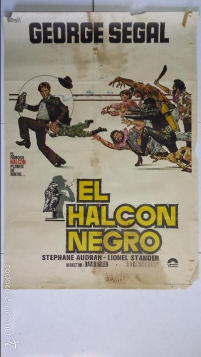 Cinema: ANTIGUO Y ORIGINAL CARTEL DE CINE 70 X 100 CM. EL HALCON NEGRO - 1975