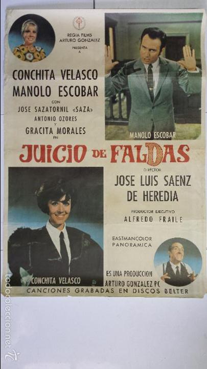 Cinema: ANTIGUO Y ORIGINAL CARTEL DE CINE 70 X 100 CM. JUICIO DE FALDAS - 1975