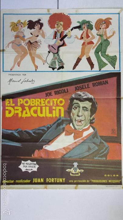 Cinema: ANTIGUO Y ORIGINAL CARTEL DE CINE 70 X 100 CM. EL POBRECITO DRACUL&Iacute;N - 1977
