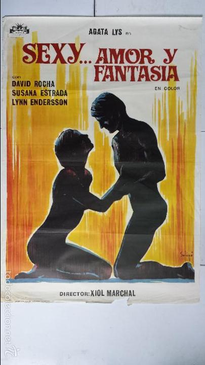 Cinema: ANTIGUO Y ORIGINAL CARTEL DE CINE 70 X 100 CM. SEXY...AMOR Y FANTASIA - 1977