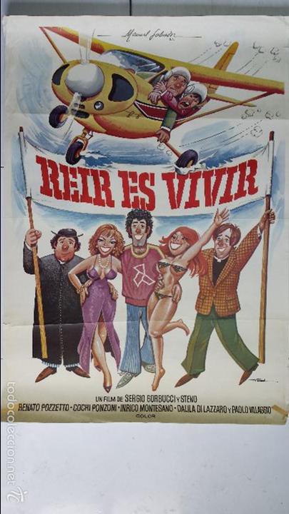 Cinema: ANTIGUO CARTEL DE CINE 70 X 100 CM. RE&Iacute;R ES VIVIR - 1977