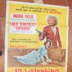 Cine: MARIA FELIX CARTEL ARGENTINO DEL FILM LA VALENTINA 74 X 110 CTMS.