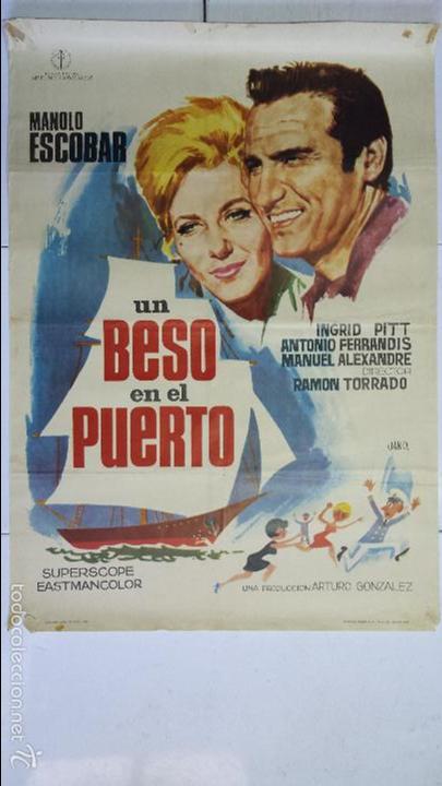 Cinema: ANTIGUO Y ORIGINAL CARTEL DE CINE 70 X 100 CM. UN BESO EN EL PUERTO - 1973