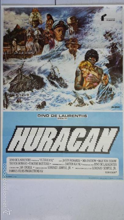 Cine: ANTIGUO Y ORIGINAL CARTEL DE CINE 70 X 100 CM. HURAC&Aacute;N - 1979