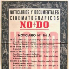 Cine: CARTEL DEL NOTICIARIO DOCUMENTAL NODO Nº 514 A (VER LOS ACONTECIMIENTOS) ORIGINAL