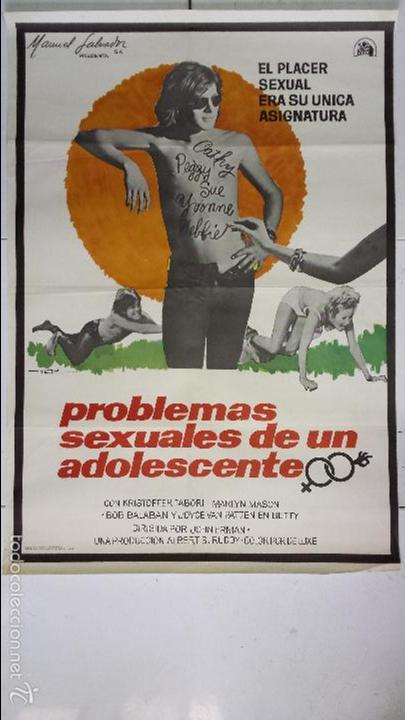 Cinema: ANTIGUO Y ORIGINAL CARTEL DE CINE 70 X 100 CM. PROBLEMAS SEXUALES DE UN ADOLESCENTE - 1977