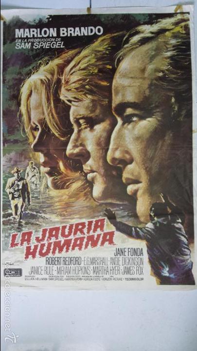 Cinema: ANTIGUO Y ORIGINAL CARTEL DE CINE 70 X 100 CM. LA JAUR&Iacute;A HUMANA - 1975