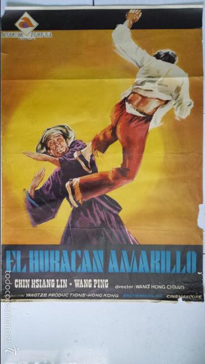 Kino: ANTIGUO Y ORIGINAL CARTEL DE CINE 70 X 100 CM. EL HURAC&Aacute;N AMARILLO - 1974